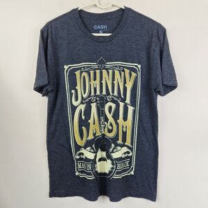 Johnny Cash Man In Black Frontside Short Sleeve Graphic Tee Medium